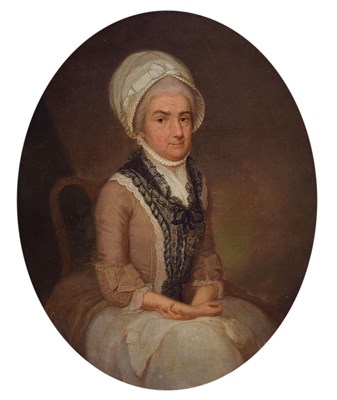 Lot 400 - Manner of Thomas Peat (fl. c. 1791–1831) - Oil on panel - Oval portait of a lady
