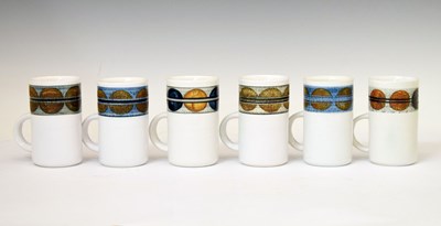 Lot 674 - Set of six Troika pottery mugs