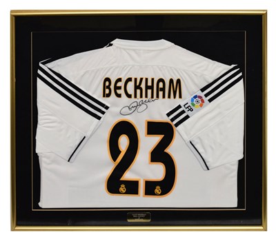 Lot 386 - David Beckham signed Real Madrid football shirt