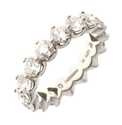 Lot 9 - De Beers Allegria diamond platinum full eternity ring