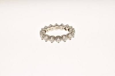 Lot 9 - De Beers Allegria diamond platinum full eternity ring