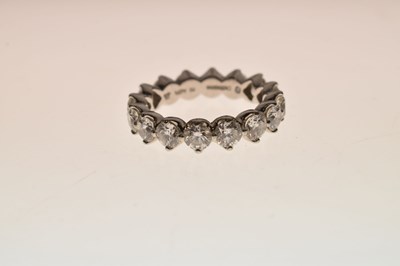 Lot 9 - De Beers Allegria diamond platinum full eternity ring