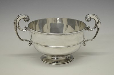 Lot 95 - Victorian silver rose bowl having two scroll handles