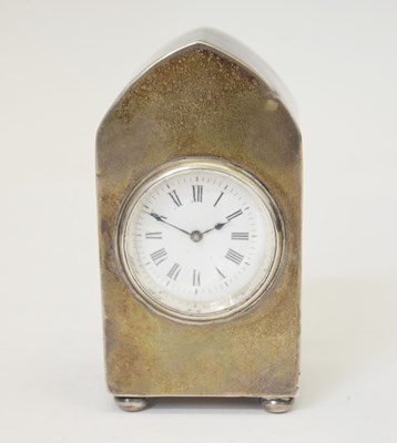 Lot 187 - Late Victorian silver cased miniature desk clock