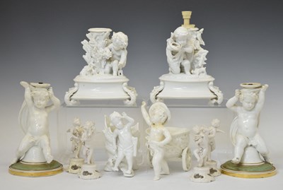 Lot 508 - Henri Ardant & Cie - Pair of French cherub centrepieces