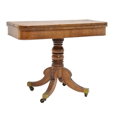 Lot 715 - George IV mahogany fold-over pedestal card table