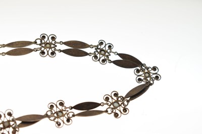 Lot 73 - Norwegian Marius Hammer white metal (950) and enamel necklace