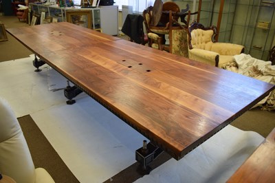 Lot 392 - Steel Vintage 'Brunel' bespoke steel and American black walnut boardroom table