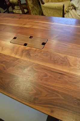 Lot 392 - Steel Vintage 'Brunel' bespoke steel and American black walnut boardroom table