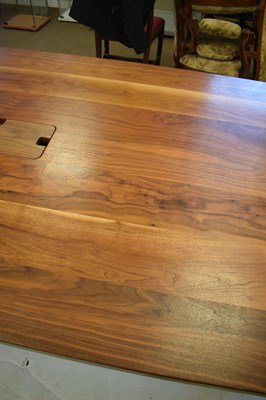 Lot 392 - Steel Vintage 'Brunel' bespoke steel and American black walnut boardroom table