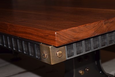 Lot 392 - Steel Vintage 'Brunel' bespoke steel and American black walnut boardroom table