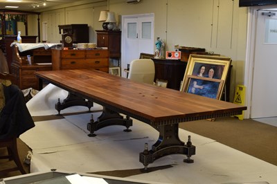 Lot 392 - Steel Vintage 'Brunel' bespoke steel and American black walnut boardroom table