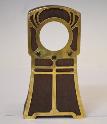 Lot 150 - Wooden, brass-mounted and paste set Secessionist style watch holder