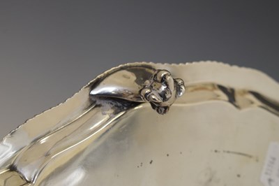 Lot 106 - Victorian silver salver with gadroon edge and standing on four ball and claw feet