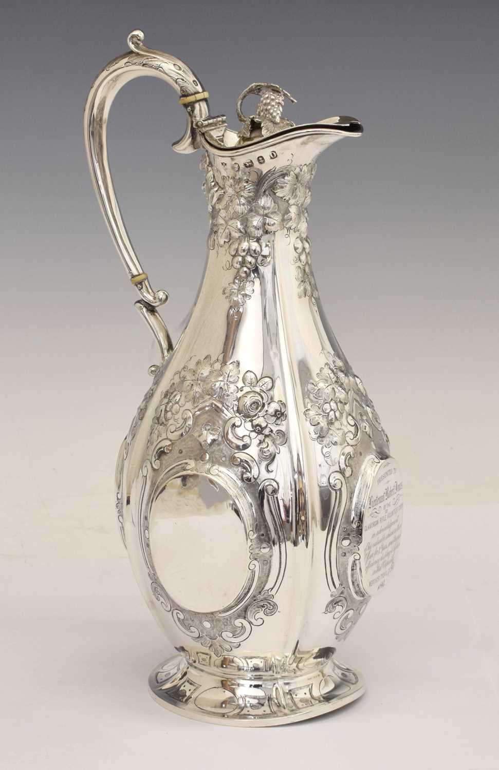 Lot 114 - Glamorgan Rifle Volunteer Corps Interest - Victorian silver claret jug