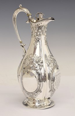 Lot 114 - Glamorgan Rifle Volunteer Corps Interest - Victorian silver claret jug
