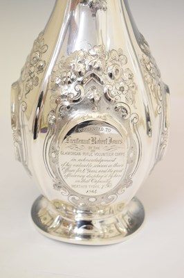 Lot 114 - Glamorgan Rifle Volunteer Corps Interest - Victorian silver claret jug