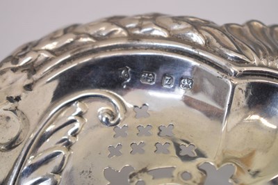 Lot 108 - Victorian silver fruit bowl with scroll foliate and pierced decoration