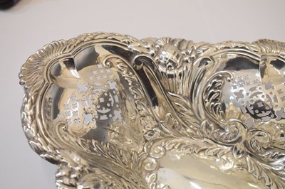 Lot 108 - Victorian silver fruit bowl with scroll foliate and pierced decoration