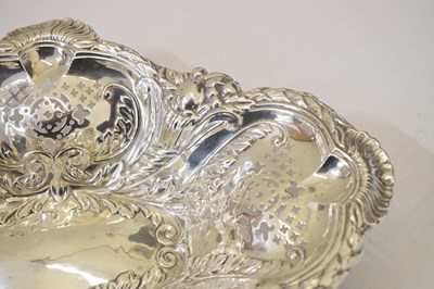 Lot 108 - Victorian silver fruit bowl with scroll foliate and pierced decoration