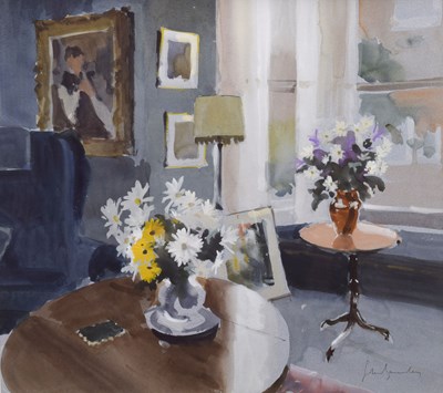 Lot 414 - John Yardley (b.1933) - Watercolour - 'Two jugs of flowers'
