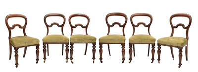 Lot 713 - Set of six Victorian mahogany balloon back dining chairs