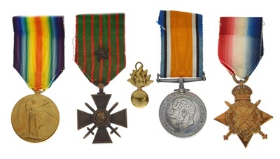Lot 255 - British First World medal trio with French Croix de Guerre