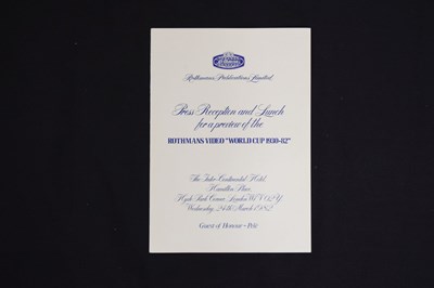 Lot 384 - Autographs - Signed Pele and Geoff Hurst menu, and collection of circa 1980 autographs