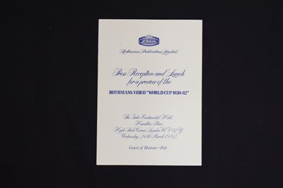 Lot 384 - Autographs - Signed Pele and Geoff Hurst menu, and collection of circa 1980 autographs