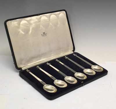 Lot 91 - Cased set of six George VI silver spoons