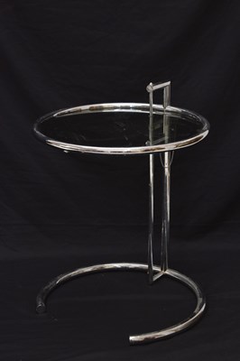 Lot 521 - After Eileen Gray (1878-1976) - Model E1027 Retro glass circular occasional table
