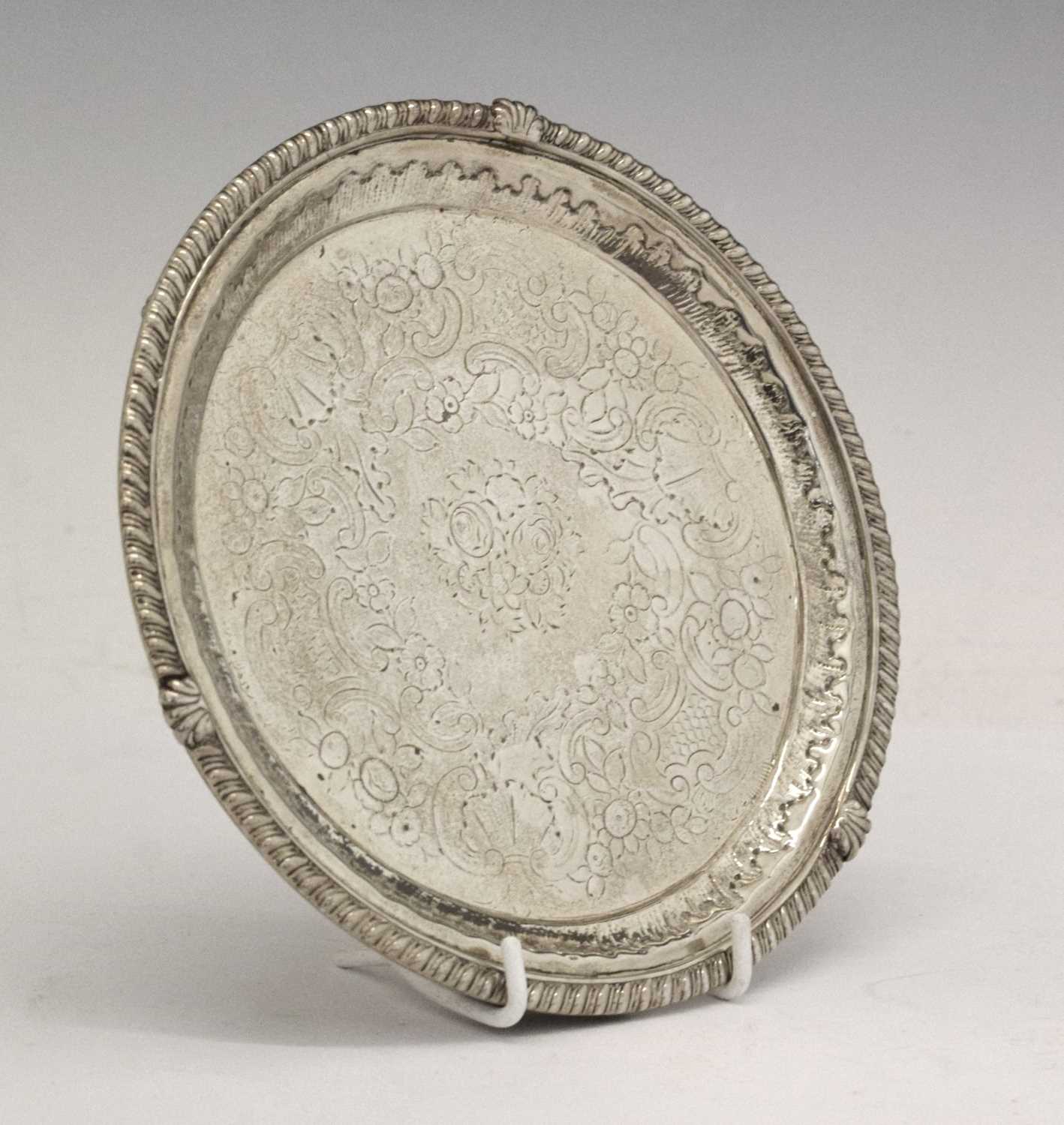 Lot 105 - George III silver salver or card tray
