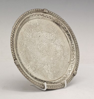Lot 105 - George III silver salver or card tray