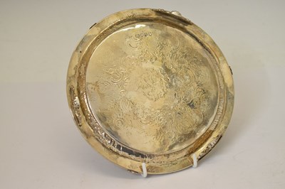 Lot 105 - George III silver salver or card tray