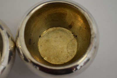 Lot 91 - Pair of Victorian silver cauldron salts