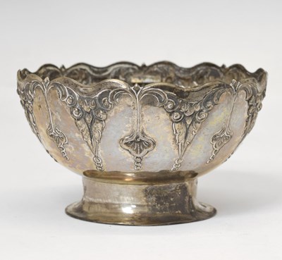 Lot 126 - Mid 20th century Danish white-metal rose bowl