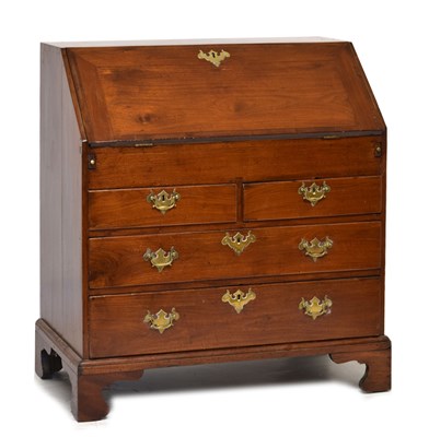Lot 548 - George II mahogany bureau