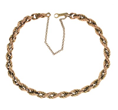 Lot 109 - Yellow metal rope twist bracelet
