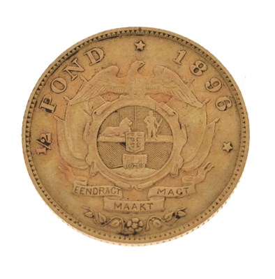 Lot 325 - South Africa half pond gold coin, 1896