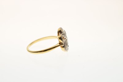 Lot 11 - Diamond 18ct yellow gold and platinum flower head ring