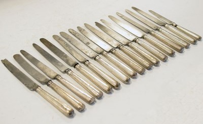 Lot 172 - Two sets of 19th Century silver-handled knives