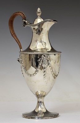Lot 113 - Late 18th century silver claret jug