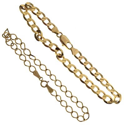Lot 53 - Two 9ct gold curb-link bracelets