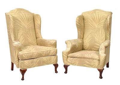 Lot 652 - Two 18th Century style wing armchairs