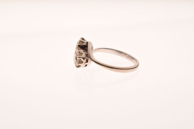 Lot 6 - Diamond 'toi et moi' two-stone white metal ring