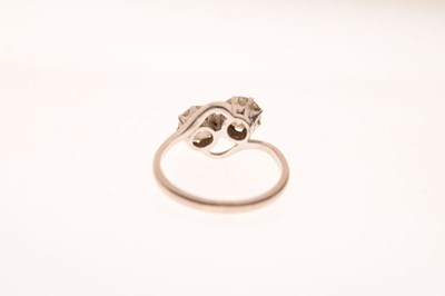 Lot 6 - Diamond 'toi et moi' two-stone white metal ring