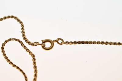 Lot 143 - Russian five rubles gold coin, 1890, in unmarked yellow metal pendant mount with chain