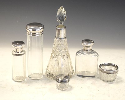 Lot 170 - Quantity of assorted silver-topped jars and requisites