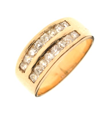 Lot 16 - Diamond set band, stamped '9K'