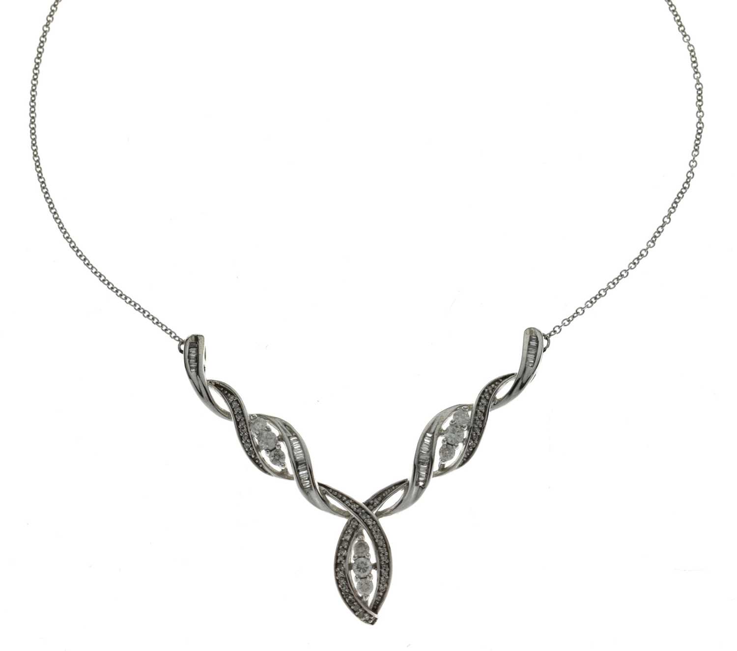 Lot 53 - Diamond white gold necklace